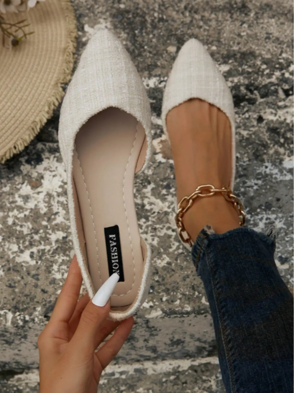 Women's Fashionable Colorblock Print Flat Shoes