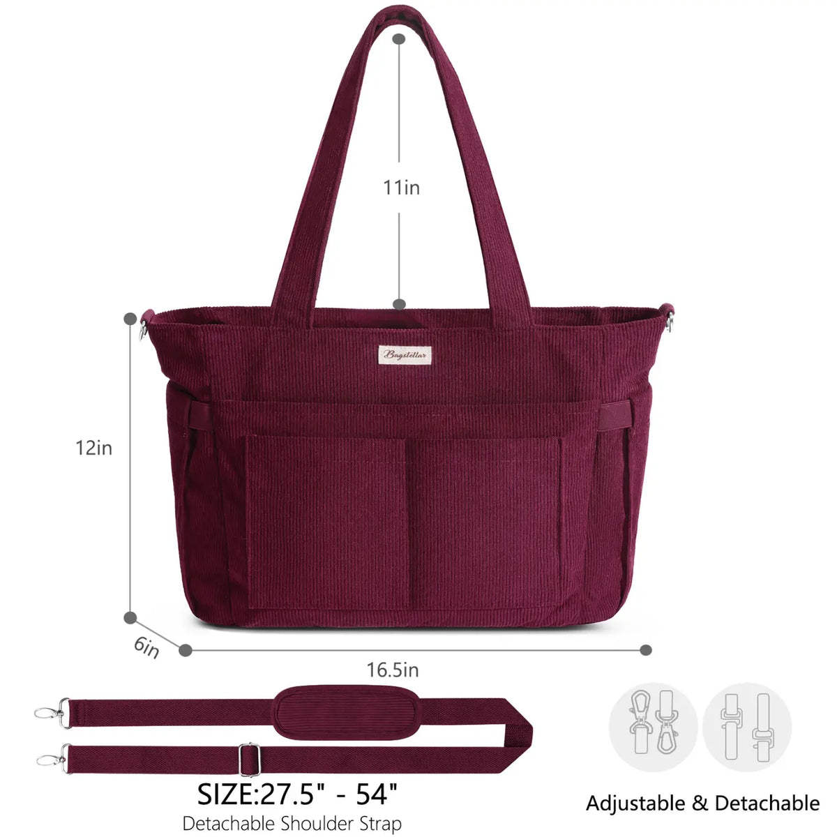 LeodoBag Women's Corduroy Laptop Work Tote