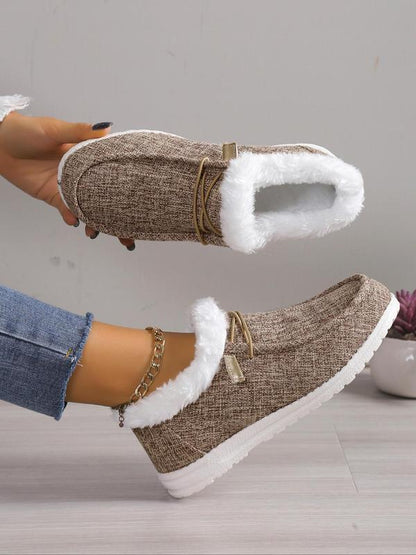 Women’s Fleece-Lined Slip-On Loafers – Warm & Comfortable Casual Shoes