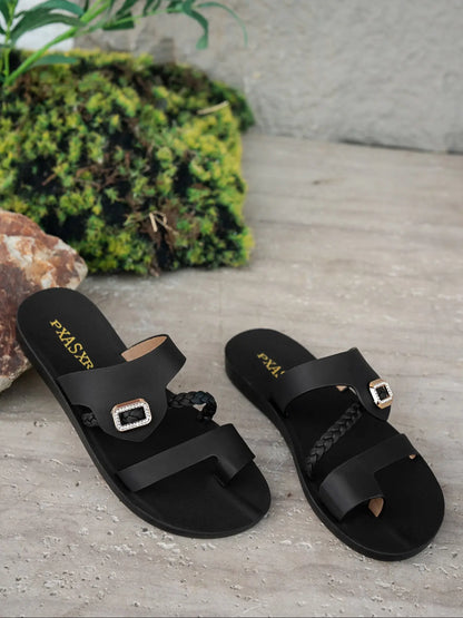Women's Summer Flat Slide Embellished Sandals