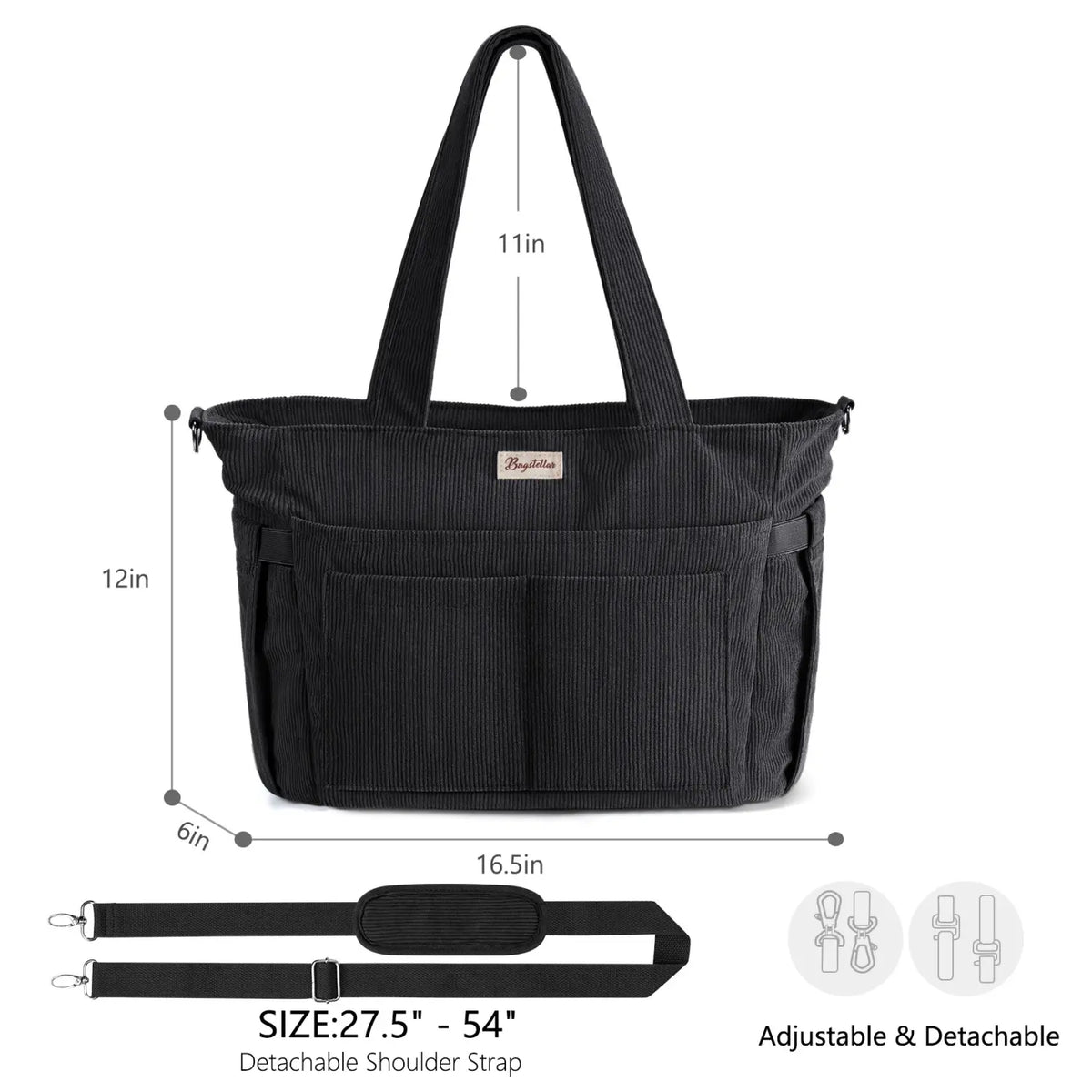 LeodoBag Women's Corduroy Laptop Work Tote