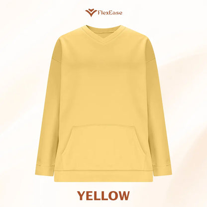 FlexEase - Women’s Stretch Microfleece V-Neck Sweatshirt with Pocket