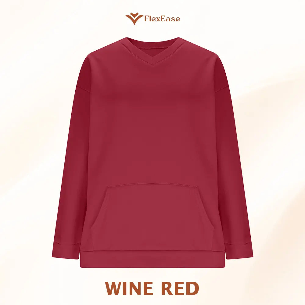 FlexEase - Women’s Stretch Microfleece V-Neck Sweatshirt with Pocket