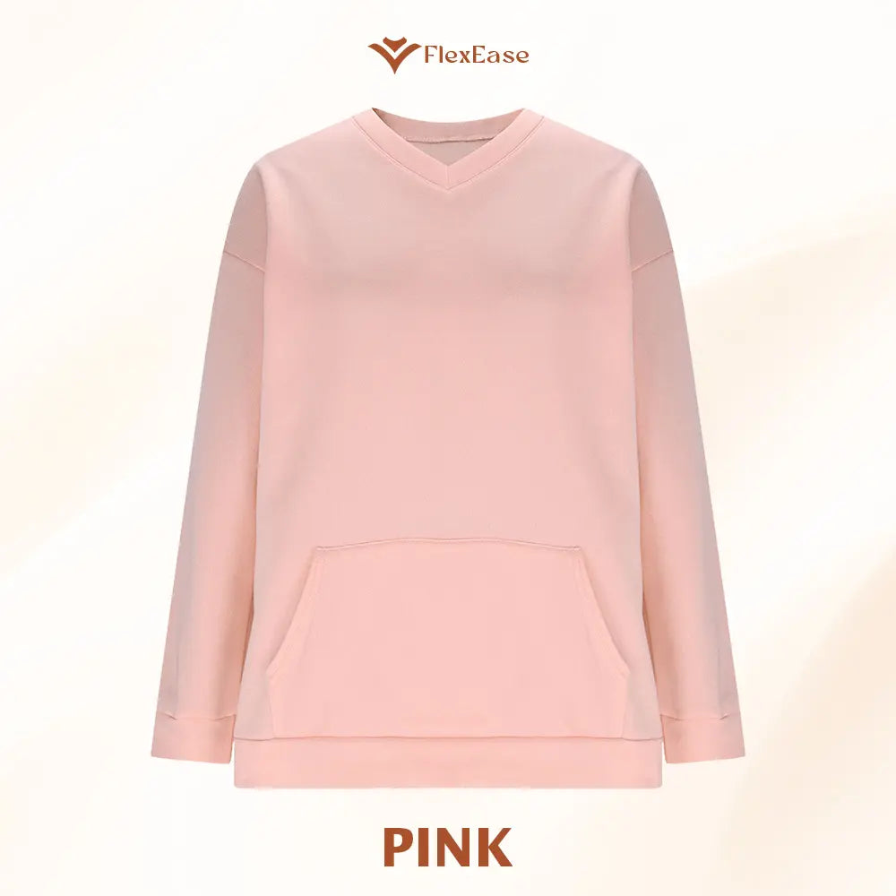 FlexEase - Women’s Stretch Microfleece V-Neck Sweatshirt with Pocket