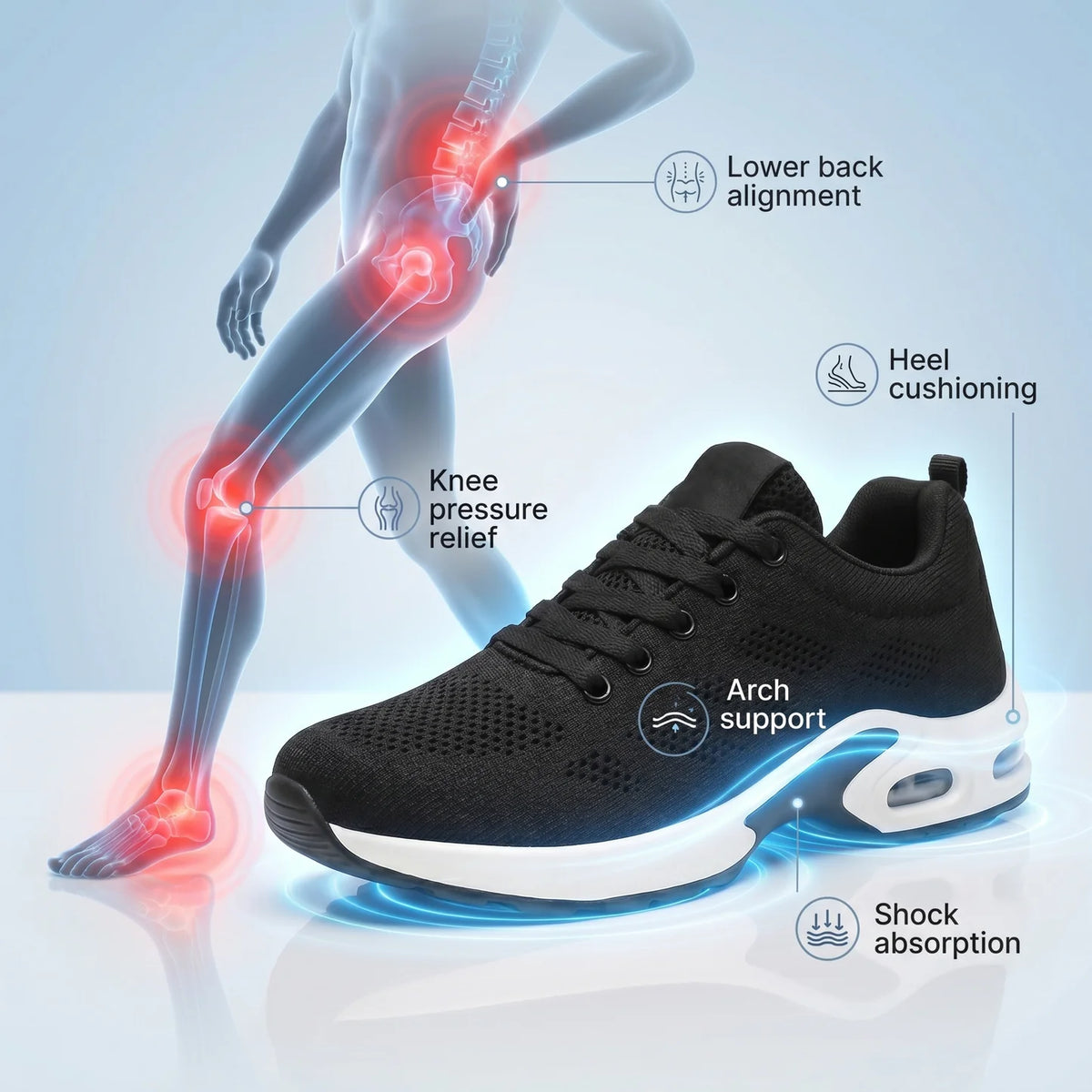 Homeveloa™ Pro — 12-Hour Shift Shoes for All-Day Foot, Knee & Back Pain Relief