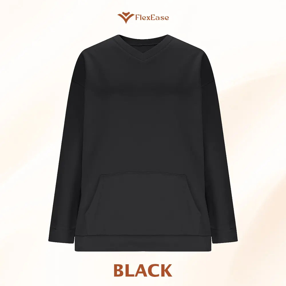 FlexEase - Women’s Stretch Microfleece V-Neck Sweatshirt with Pocket