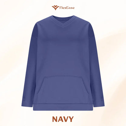 FlexEase - Women’s Stretch Microfleece V-Neck Sweatshirt with Pocket