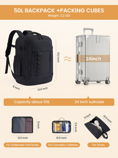4Pcs Travel Backpack Bag 40L/50L