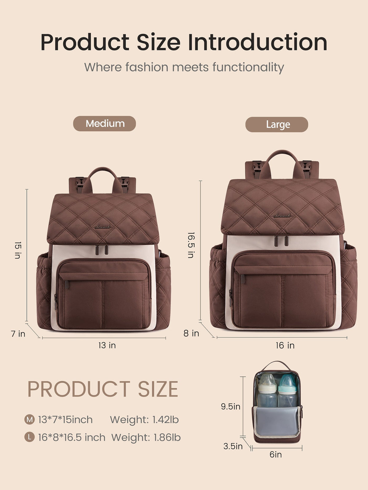 Diaper Bag Backpack 15.6" 17.2"