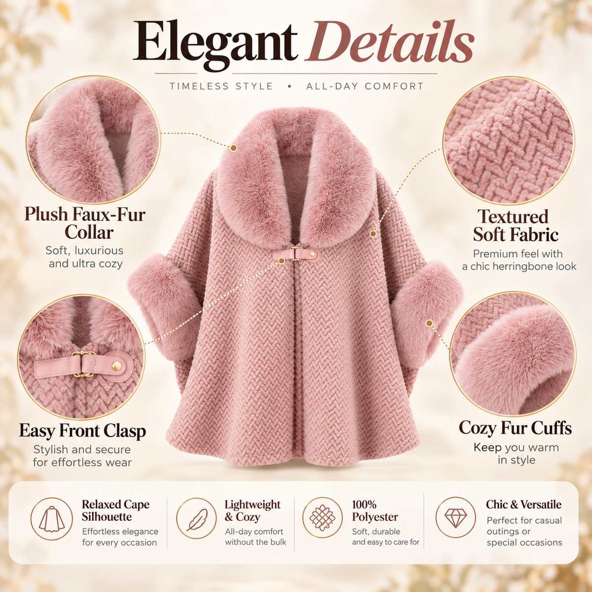 2026 Winter Fur Collar Warm Cardigan Coat – Plus Size