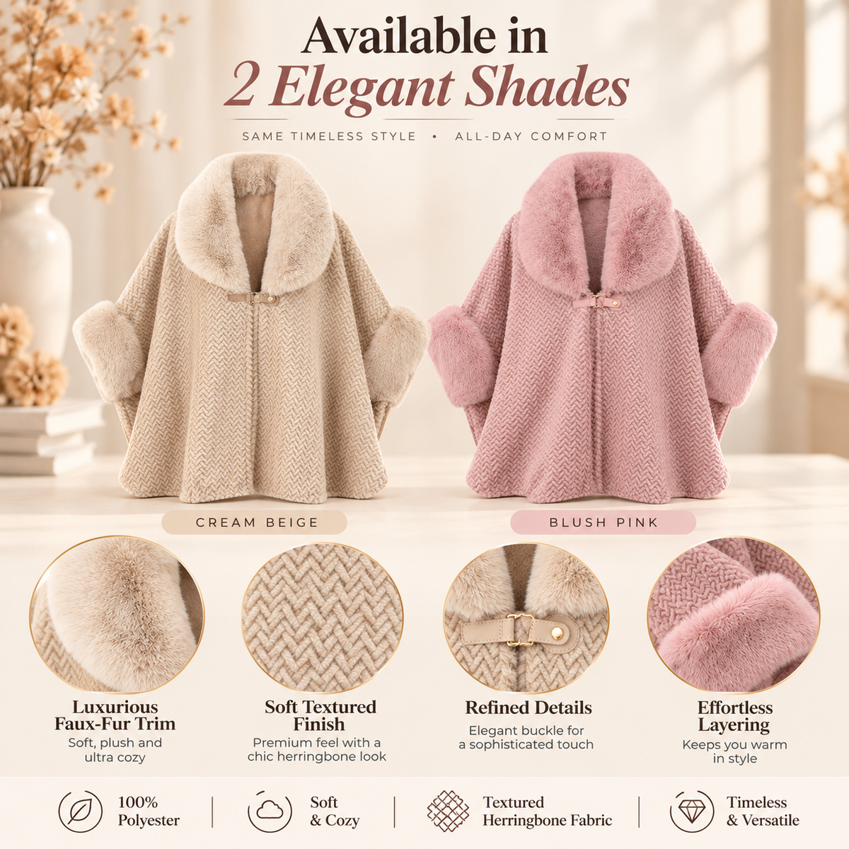 2026 Winter Fur Collar Warm Cardigan Coat – Plus Size