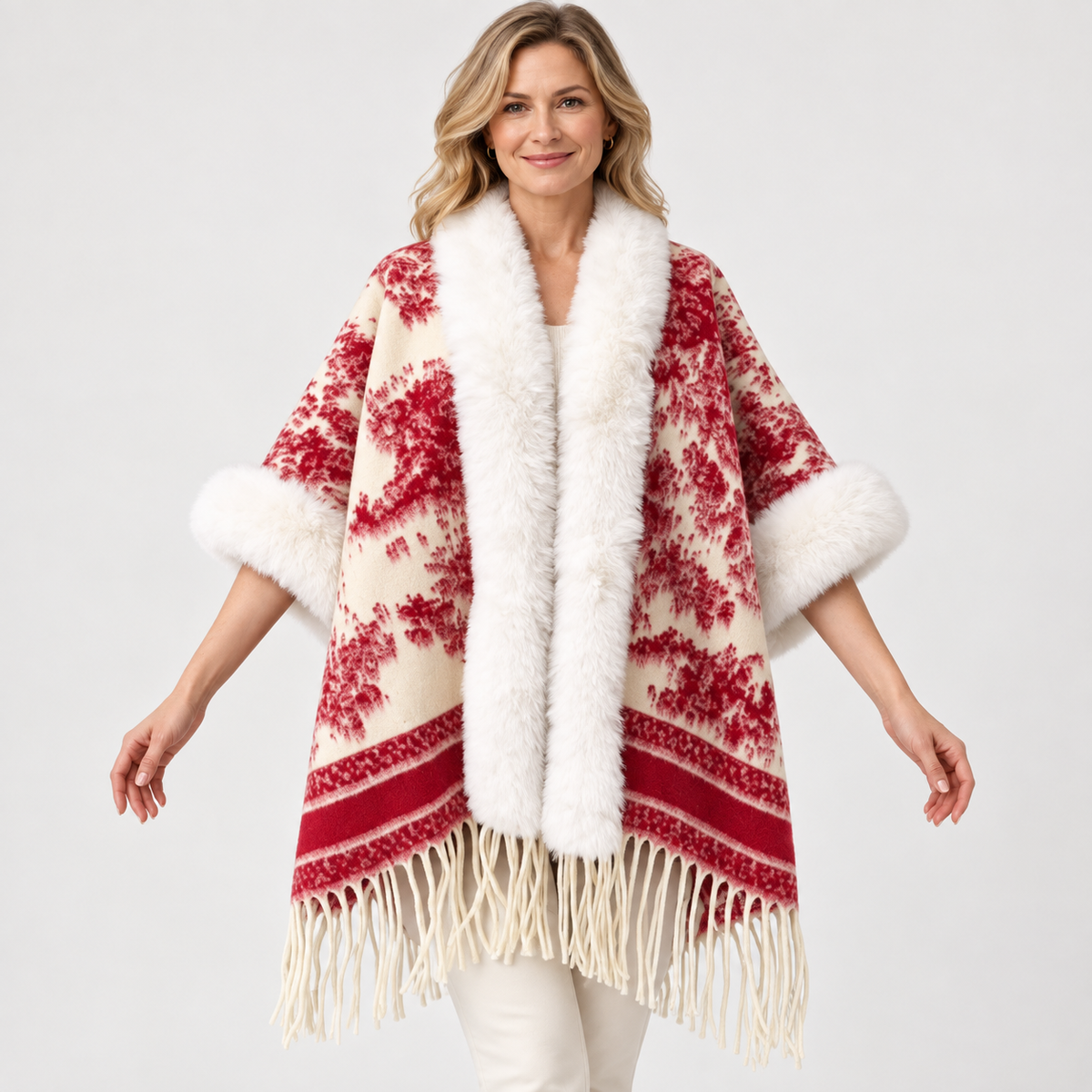 2026 New Arrival – Women’s Winter Knitted Tassel Shawl | Warm Retro Cape for Travel & Everyday Wear
