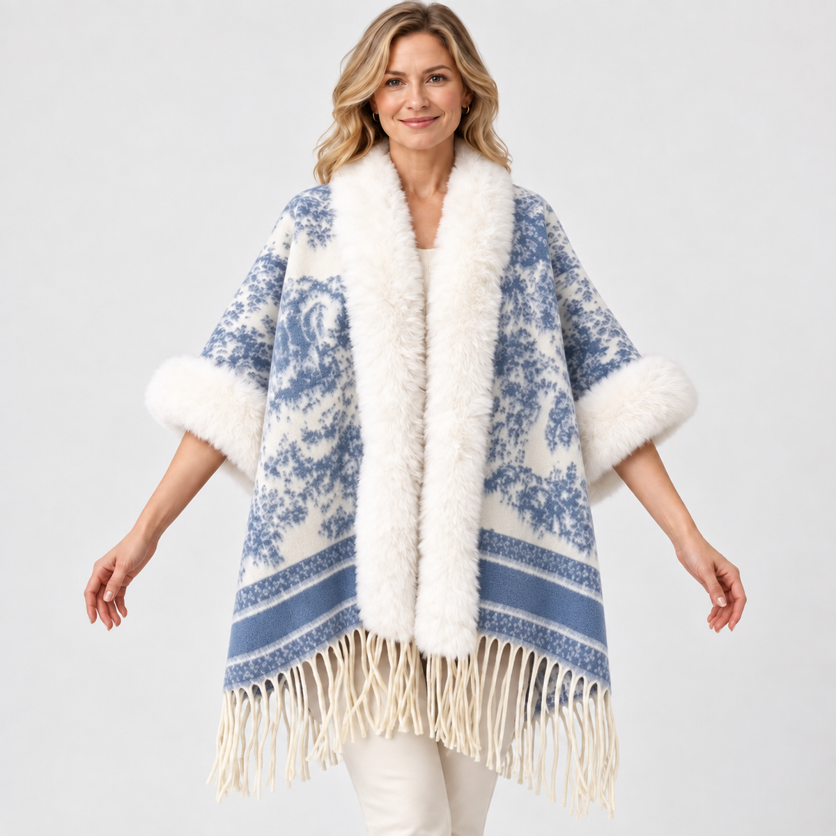 2026 New Arrival – Women’s Winter Knitted Tassel Shawl | Warm Retro Cape for Travel & Everyday Wear