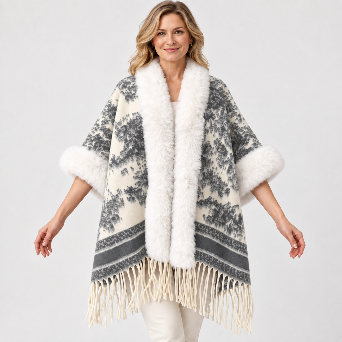 2026 New Arrival – Women’s Winter Knitted Tassel Shawl | Warm Retro Cape for Travel & Everyday Wear