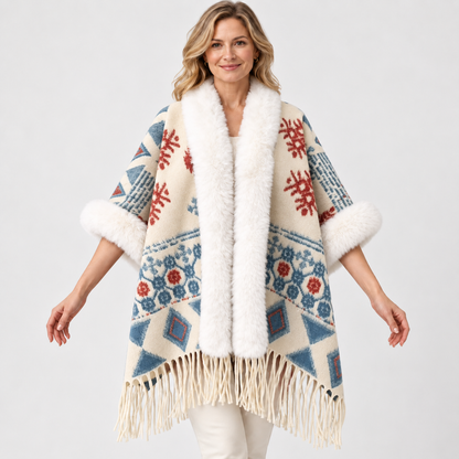 2026 New Arrival – Women’s Winter Knitted Tassel Shawl | Warm Retro Cape for Travel & Everyday Wear