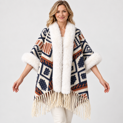 2026 New Arrival – Women’s Winter Knitted Tassel Shawl | Warm Retro Cape for Travel & Everyday Wear