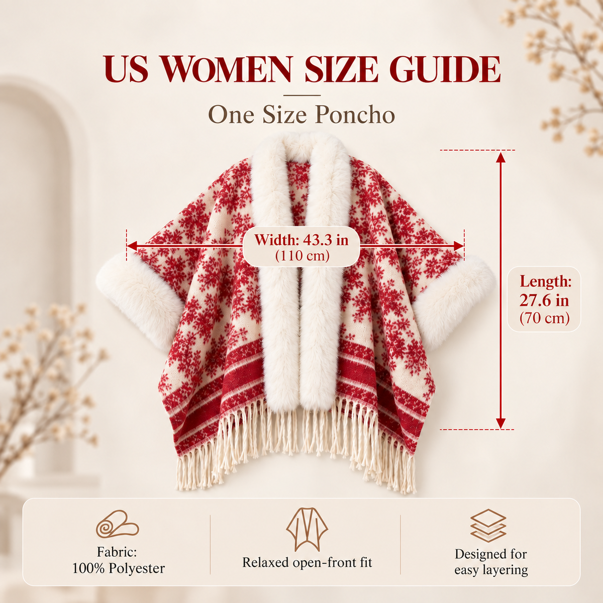 2026 New Arrival – Women’s Winter Knitted Tassel Shawl | Warm Retro Cape for Travel & Everyday Wear