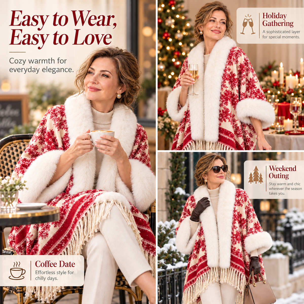 2026 New Arrival – Women’s Winter Knitted Tassel Shawl | Warm Retro Cape for Travel & Everyday Wear