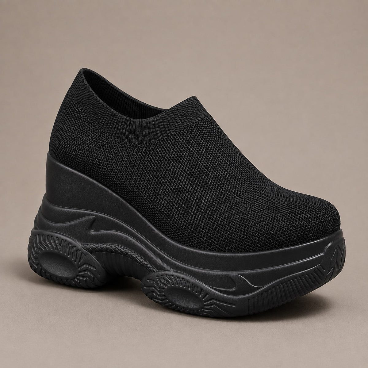 Women's Knit Platform Slip-On Sneakers