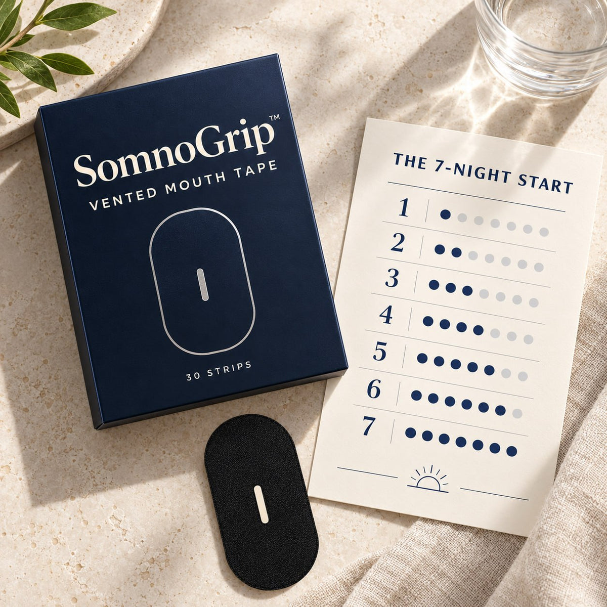 SomnoGrip™ Vented Mouth Tape — The 7-Night Start System