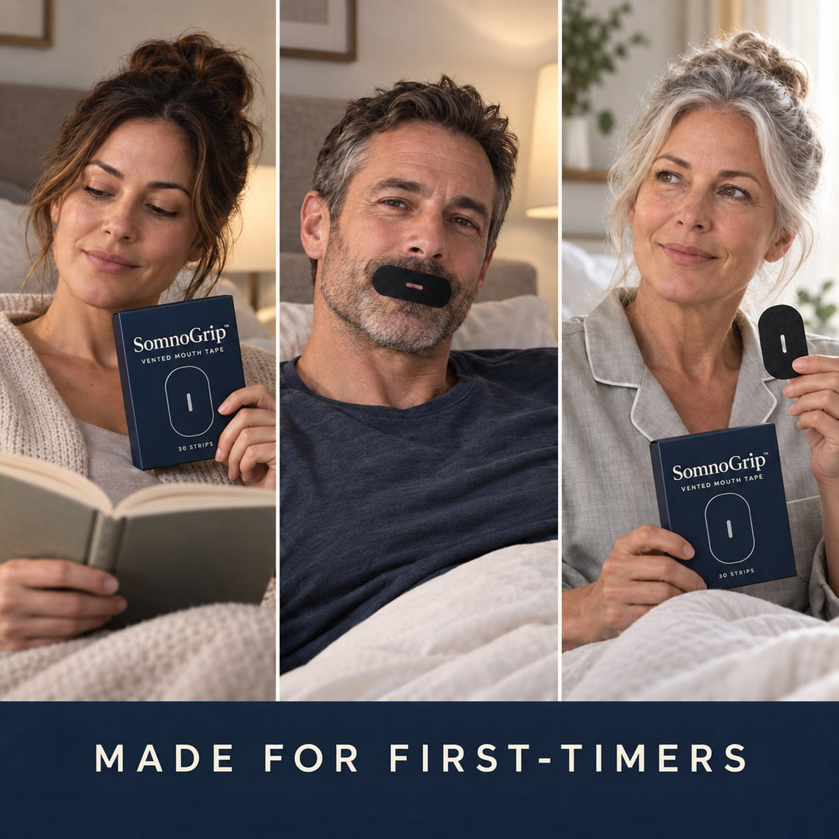 SomnoGrip™ Vented Mouth Tape — The 7-Night Start System