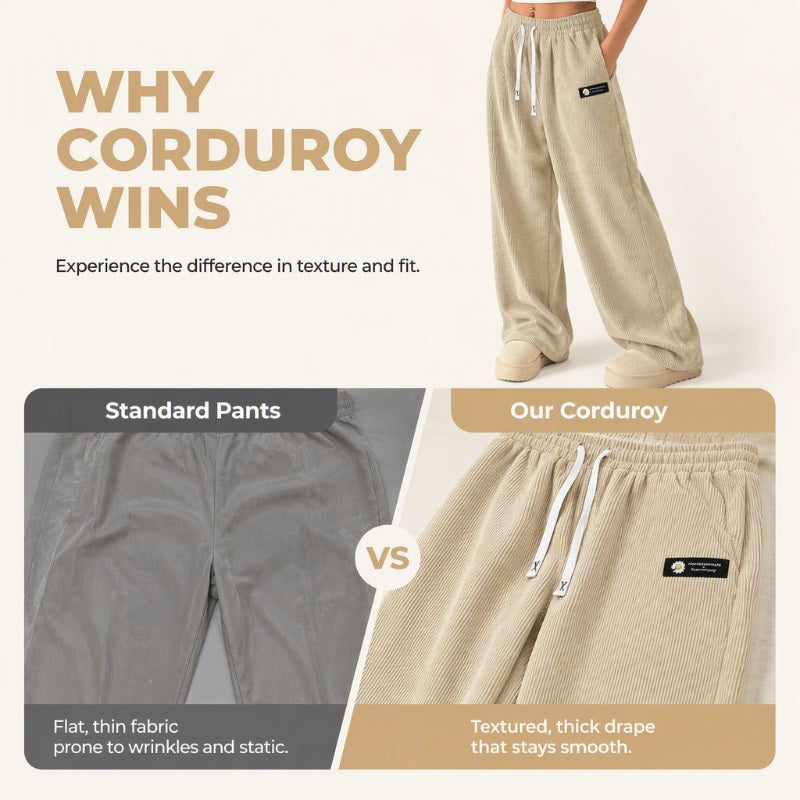 💖2026 Autumn’s Sale 70% OFF✨🍂Women’s Corduroy High- Waisted Wide-Leg Pants