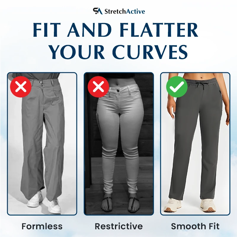 StretchActive - Women's Ultra Soft Stretch Perfect Drape Casual Pants