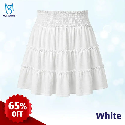 MuseSkort - High-Waisted Tiered Ruffle Skort with Hidden Pockets
